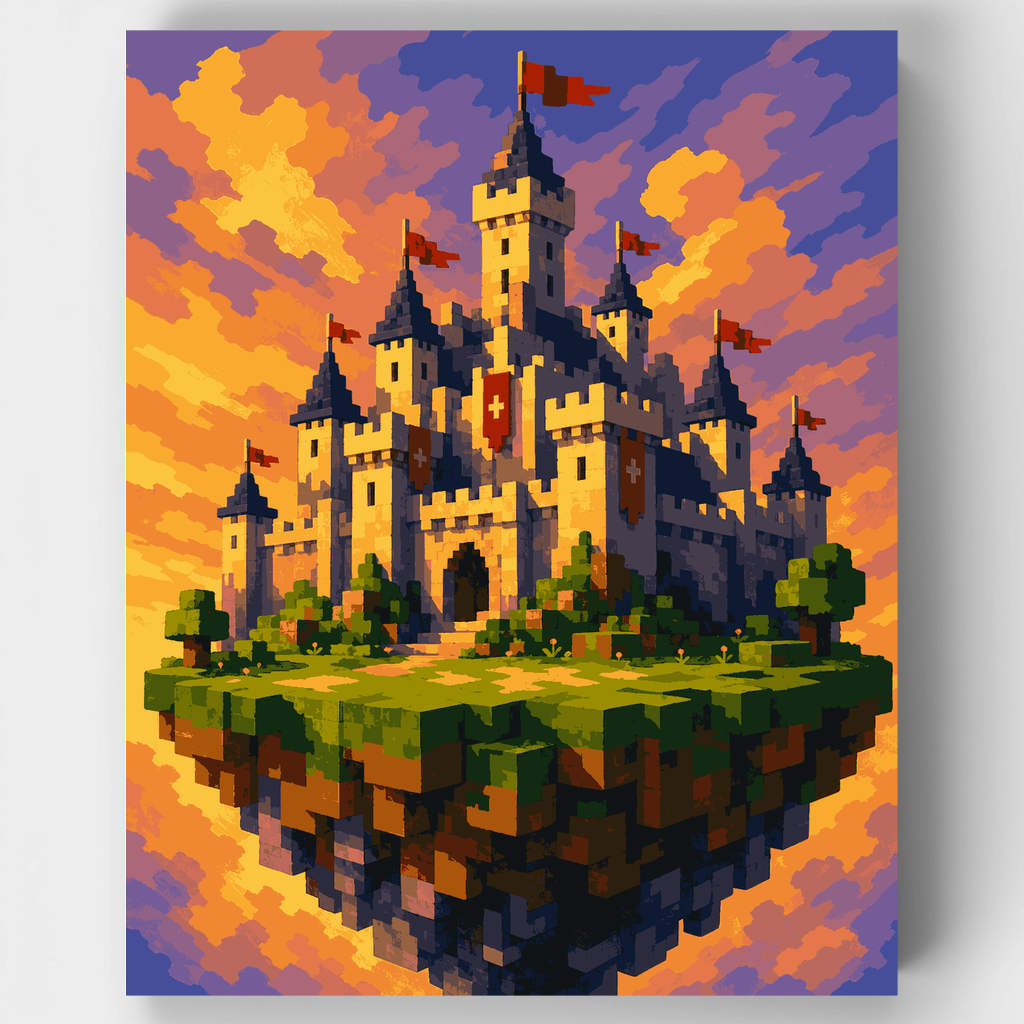Kit de pintura por números - Isla del castillo flotante — Estándar