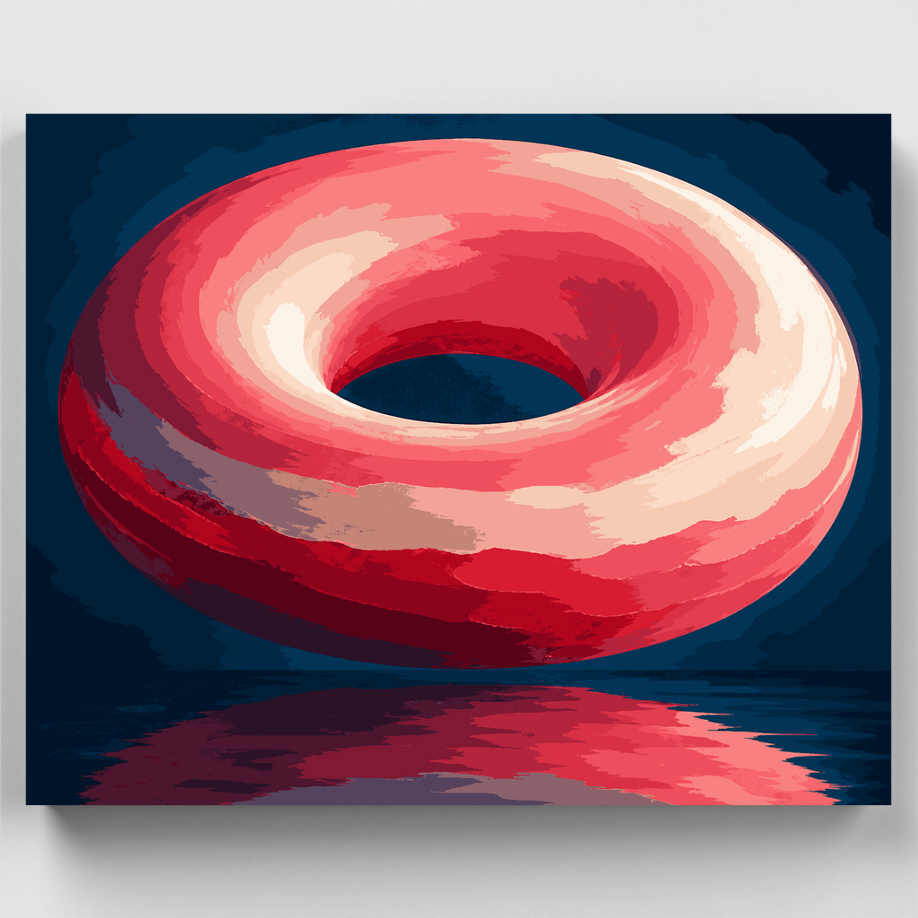 Floating Red Torus - Paint by Numbers Kit