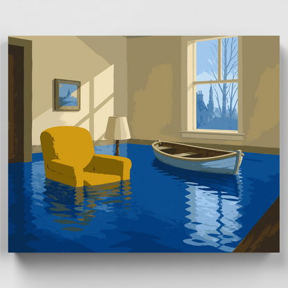 Flooded Room Surrealism - Paint by Numbers Kit