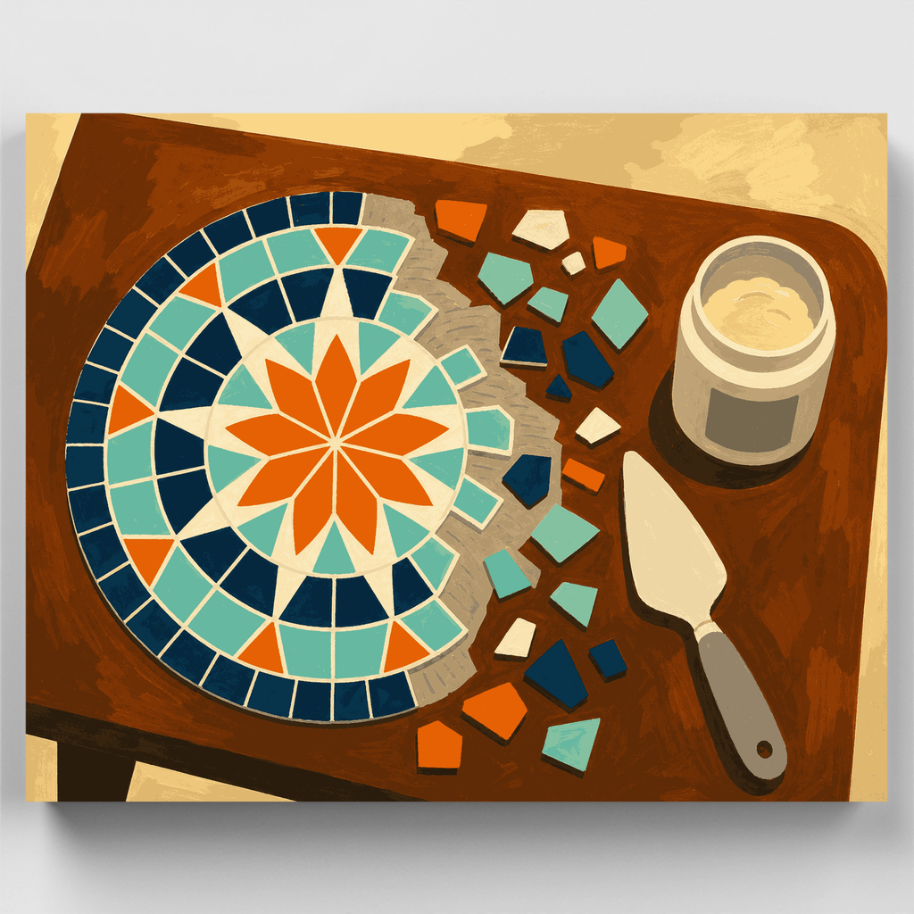 Floral Mosaic Tile - Paint by Numbers Kit