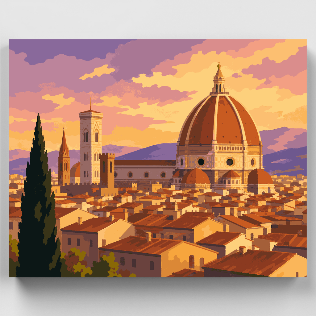 Florencia al atardecer - Kit de pintura por números — Estándar