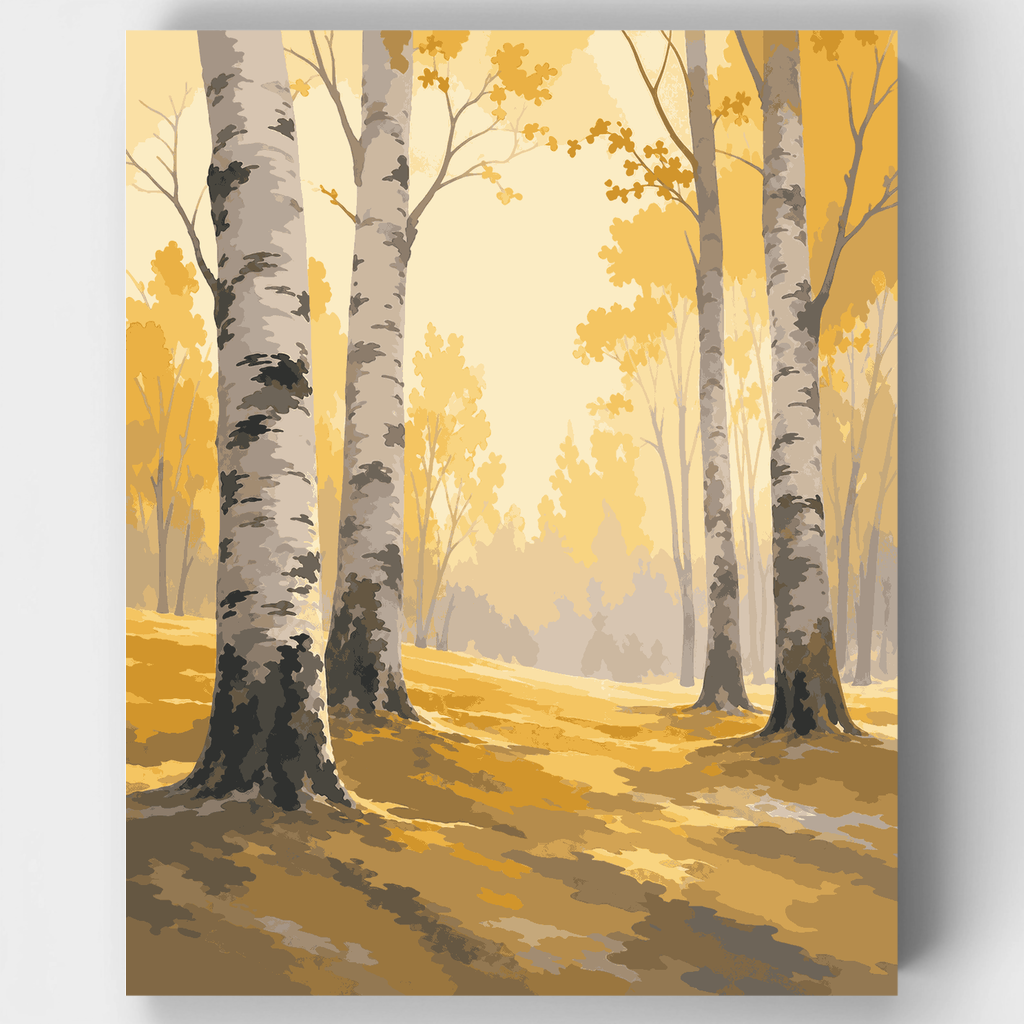 Foggy Birch Grove - Paint by Numbers Kit