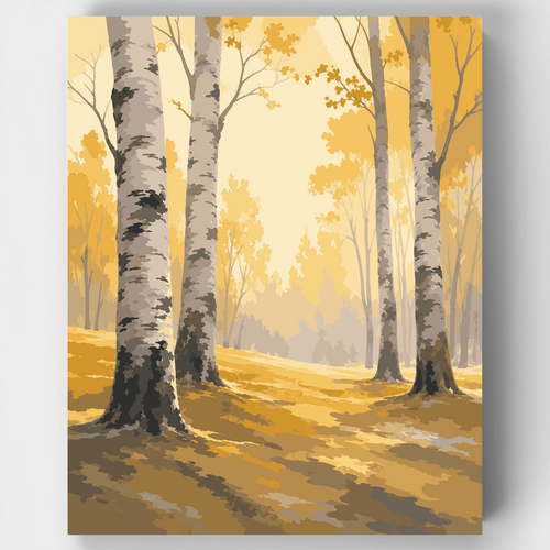 Foggy Birch Grove - Paint by Numbers Kit