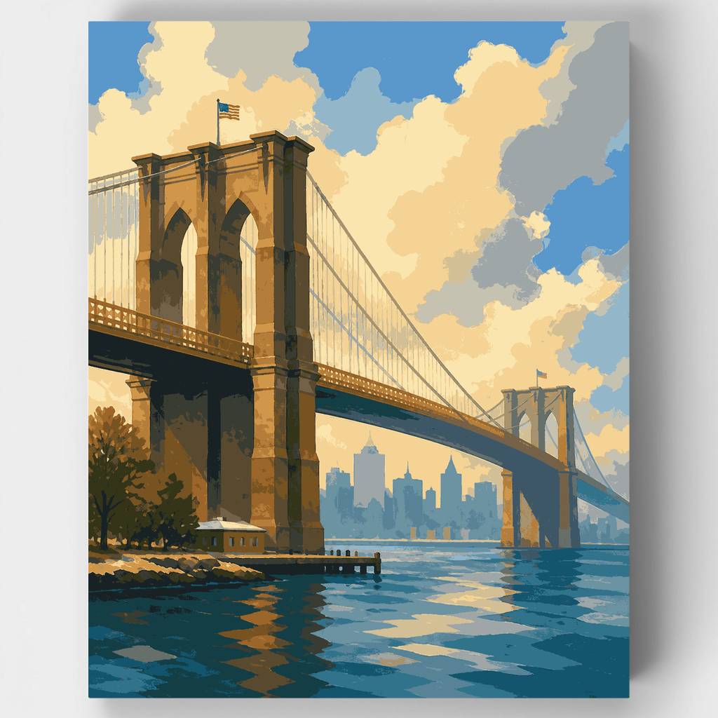 Foggy Brooklyn Bridge - Paint by Numbers Kit