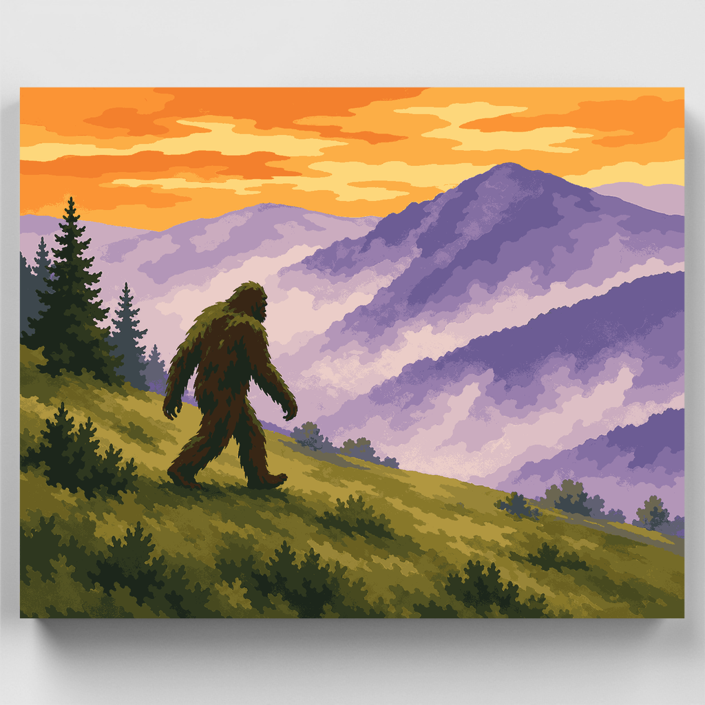 Foggy Meadow Bigfoot - Paint by Numbers Kit