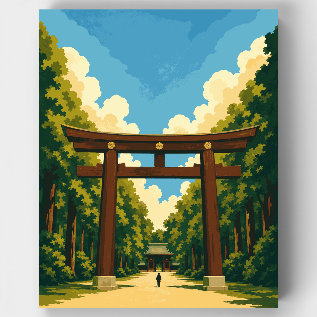 Forest Torii Gate - Paint by Numbers Kit