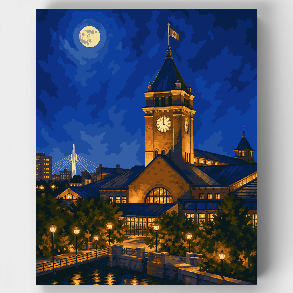 Forks Market Moonlight - Paint by Numbers Kit
