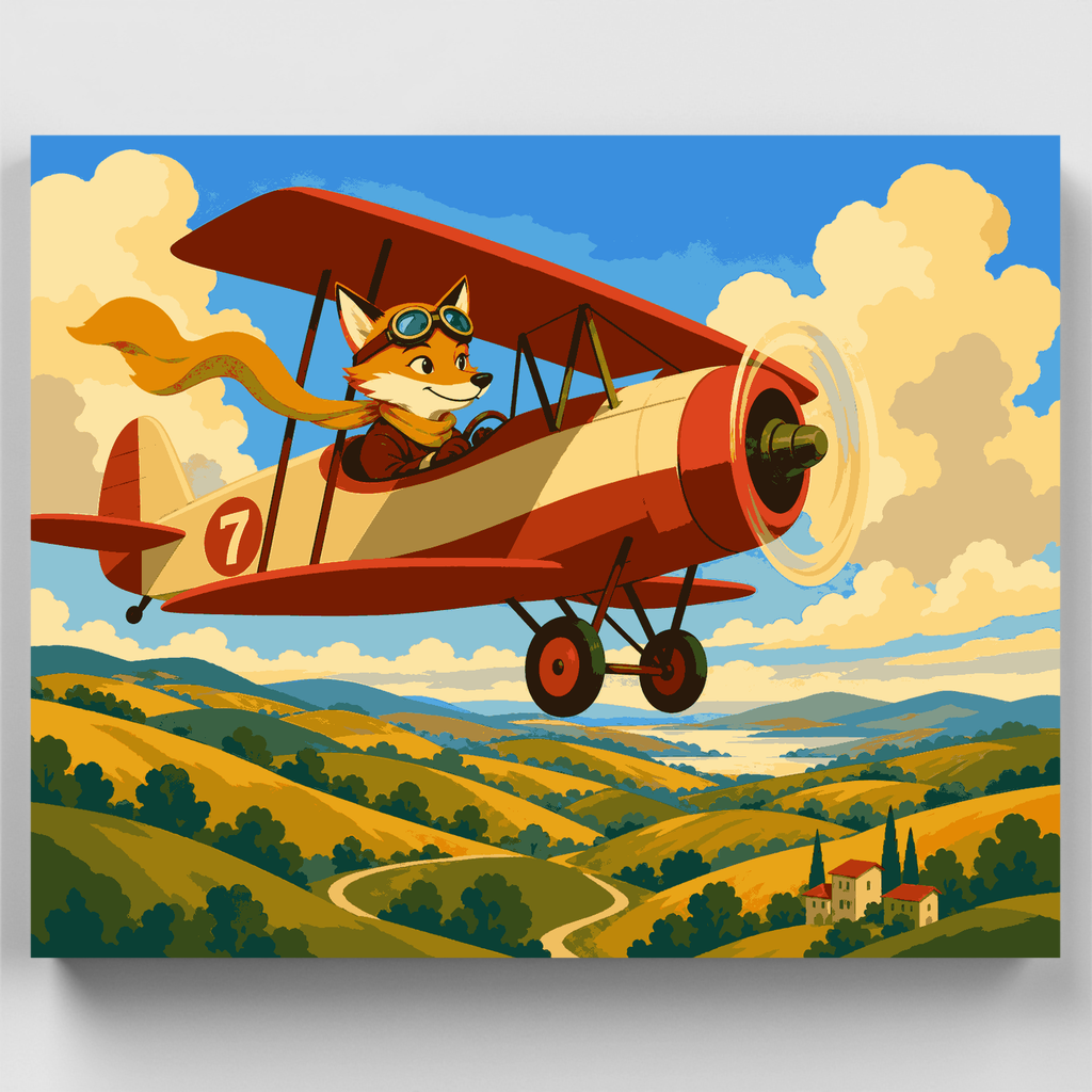 Kit de pintura por números: Biplano Fox Aviator — Estándar