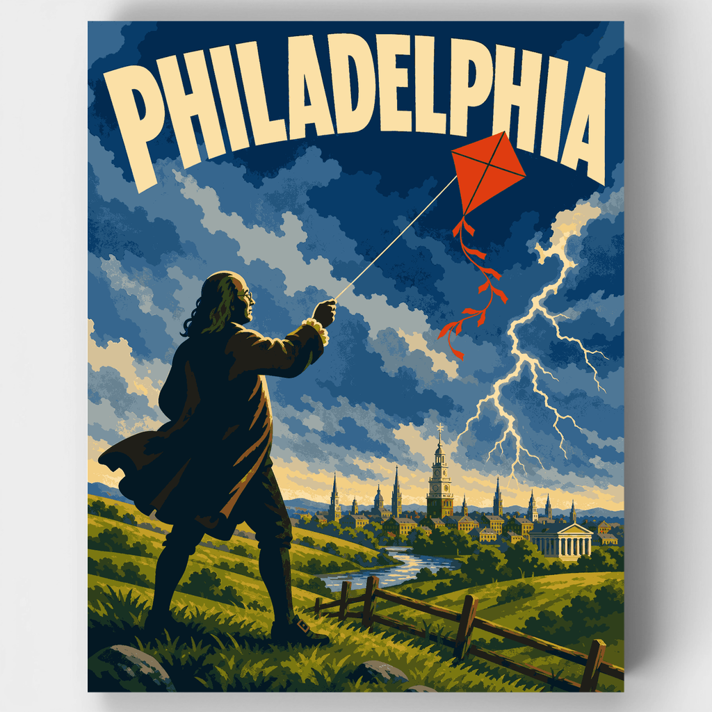 Franklin's Storm Kite - Paint by Numbers Kit