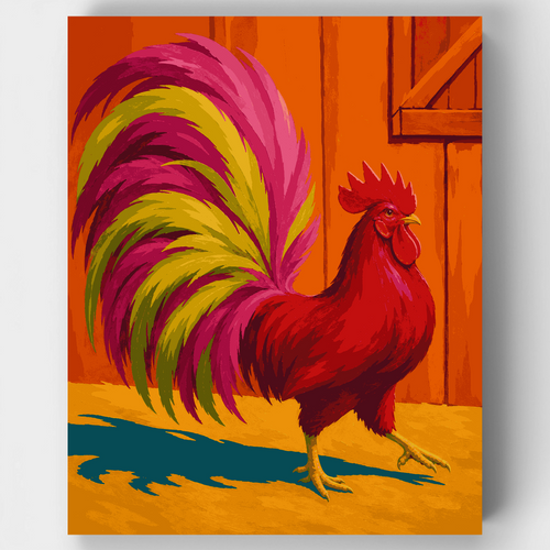 Funky Barn Rooster - Paint by Numbers Kit