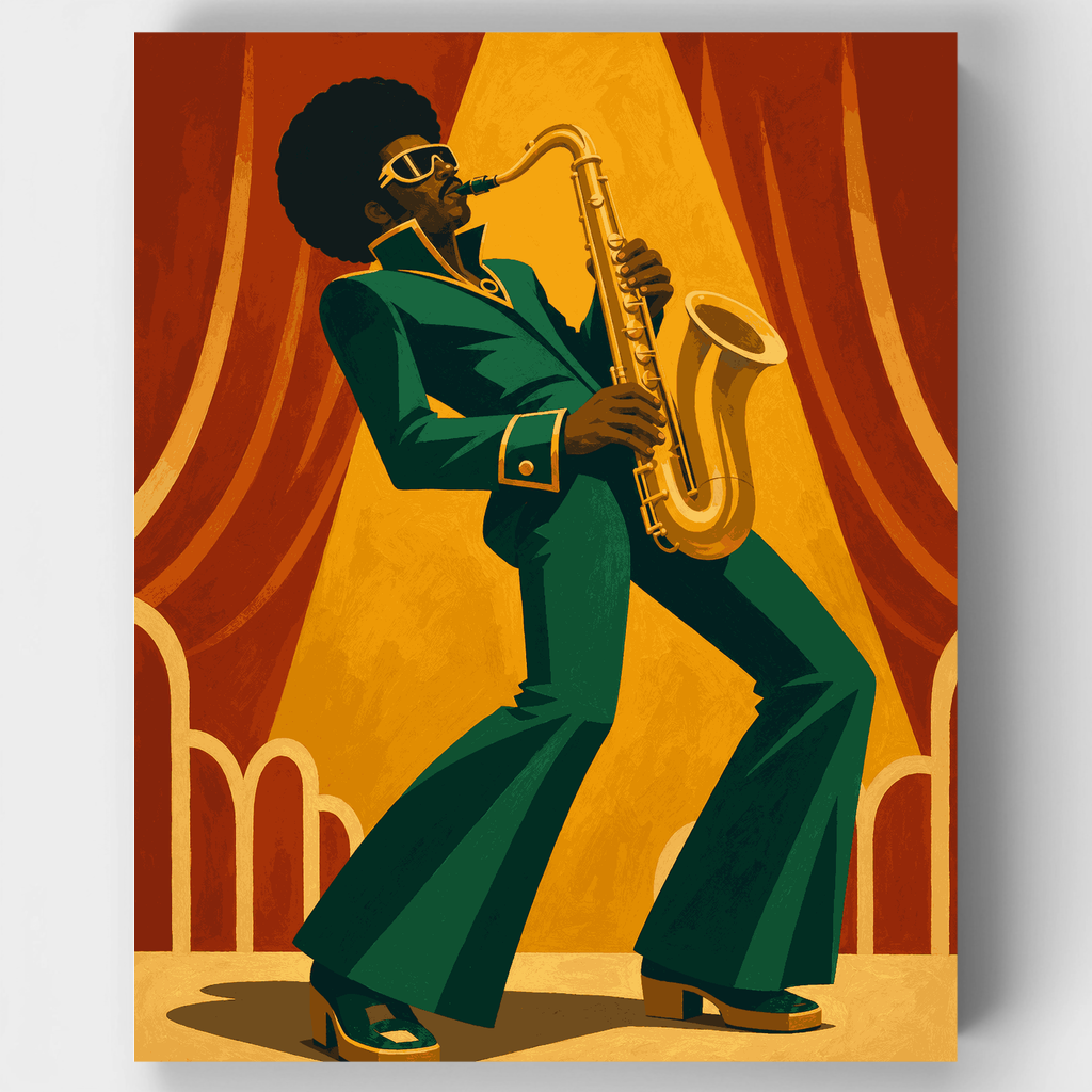 Saxofonista funky - Kit de pintura por números — Estándar