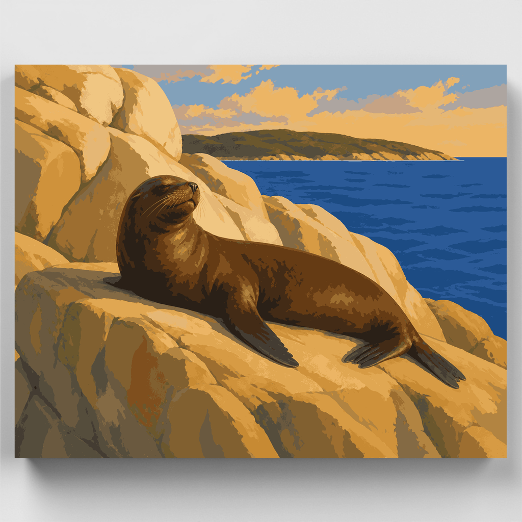 Fur Seal at Tonga Island - Paint by Numbers Kit