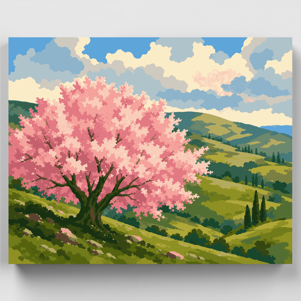 Kit de pintura por números - Flor de almendro de Galilea — Estándar