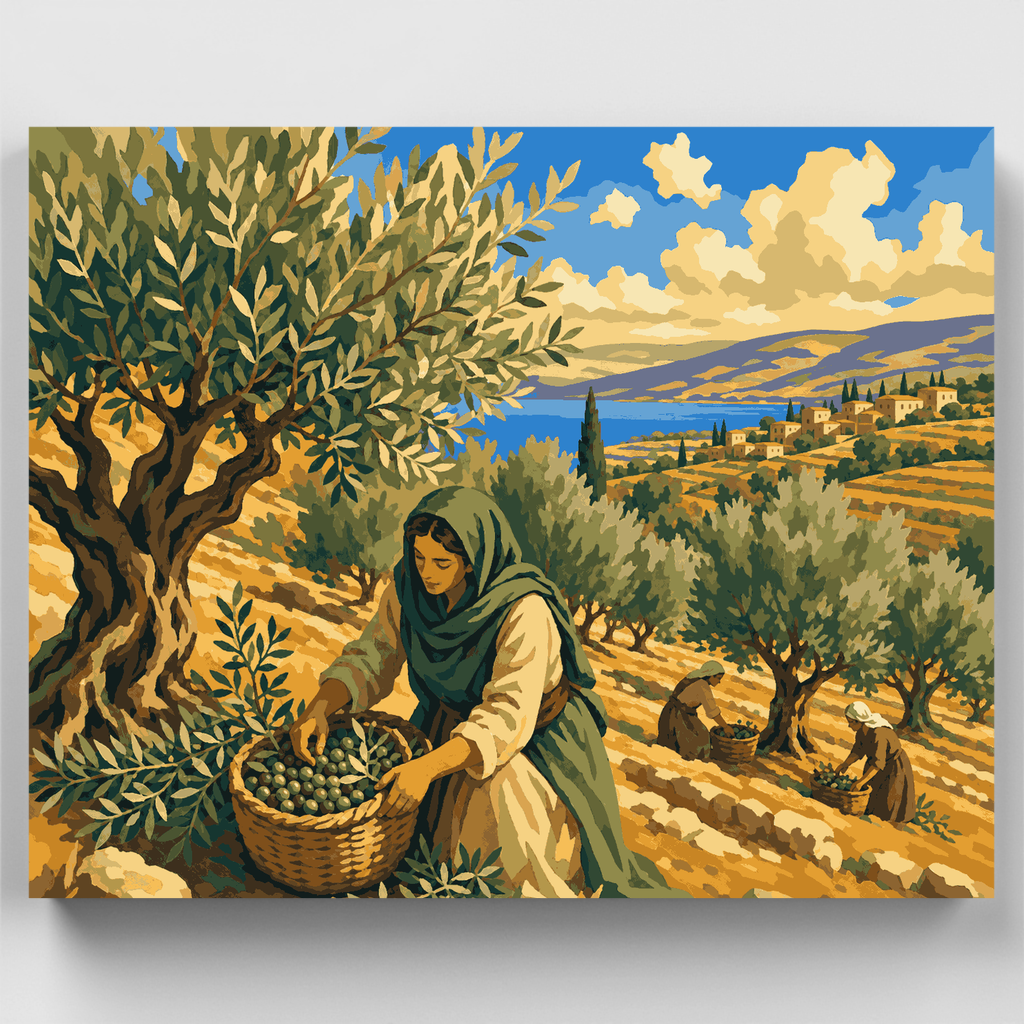 Cosecha de aceitunas en Galilea - Kit de pintura por números — Estándar