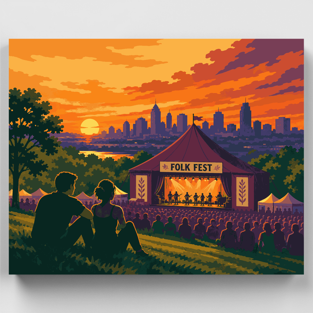Festival de Folk de Gallagher Park - Kit de pintura por números — Estándar