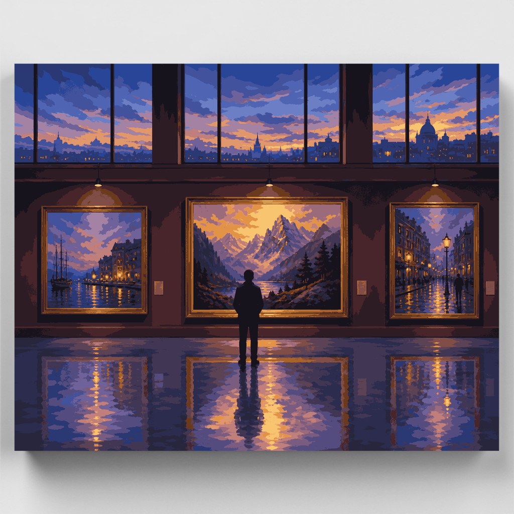 Gallery Hall at Dusk - Paint by Numbers Kit