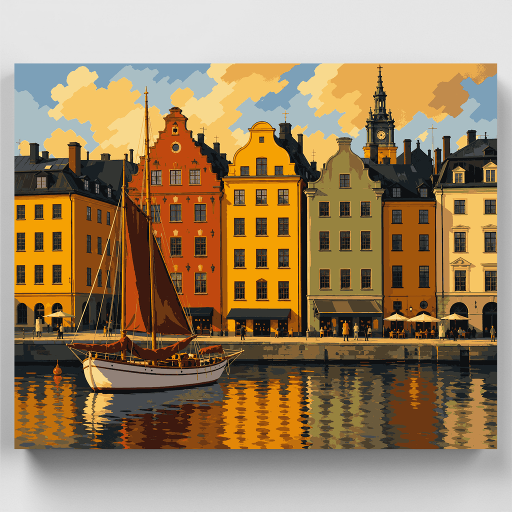 Gamla Stan Harbor - Paint by Numbers Kit