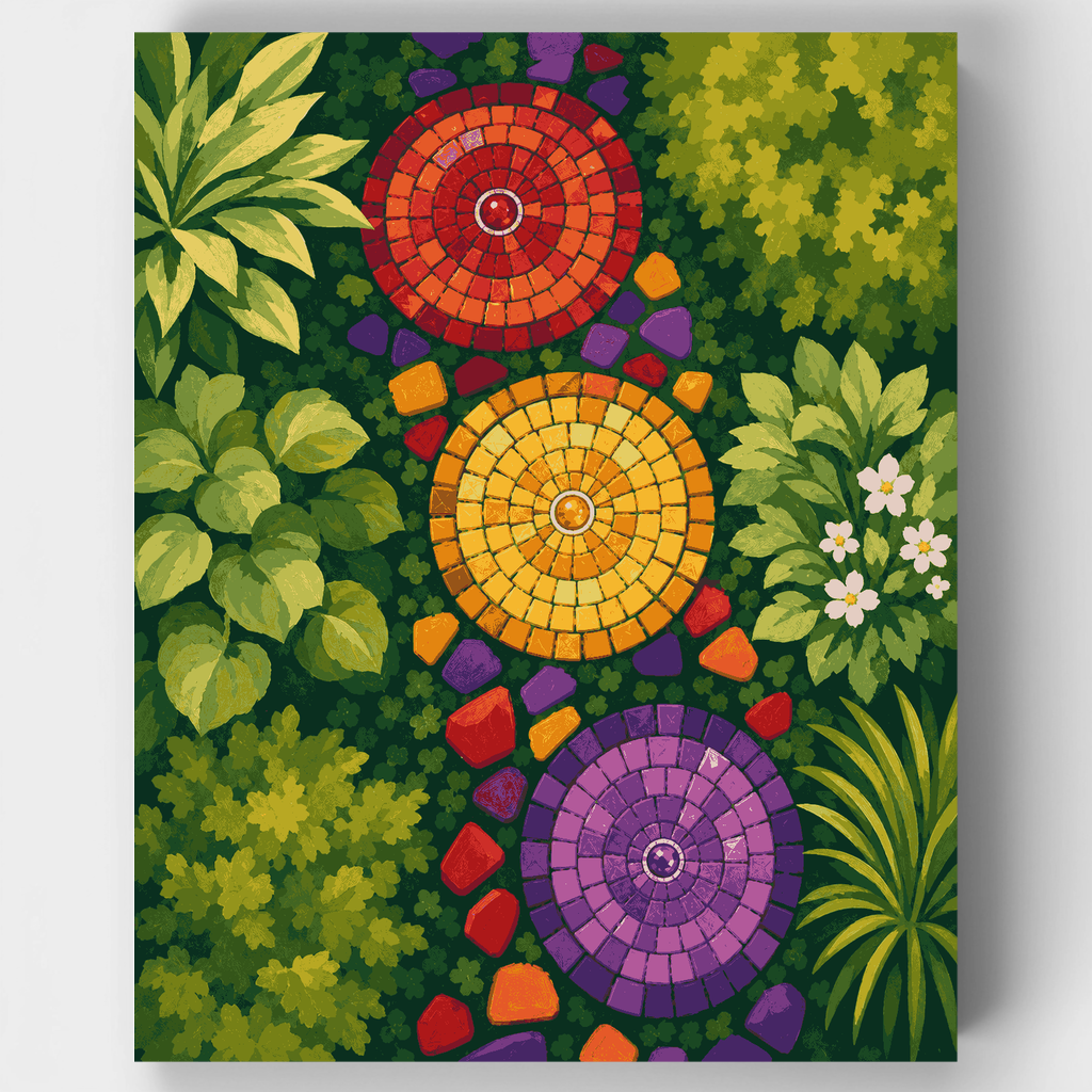 Círculos de mosaico de jardín - Kit de pintura por números — Estándar