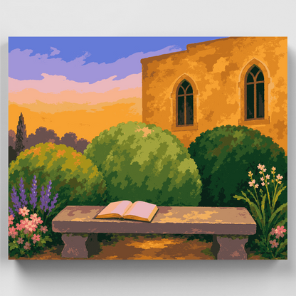 Garden Stone Bench - Paint by Numbers Kit
