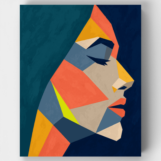 Geometric Face Profile - Paint by Numbers Kit