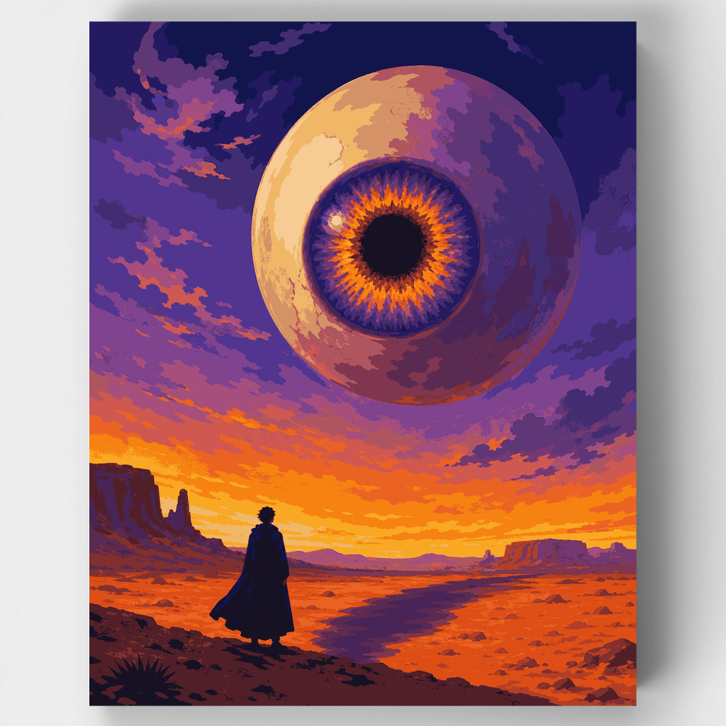 Ojo gigante en el cielo - Kit de pintura por números — Estándar