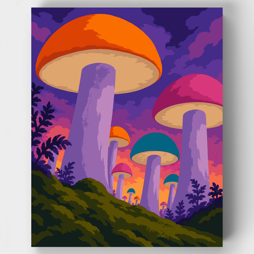 Bosque de setas gigantes - Kit de pintura por números — Estándar
