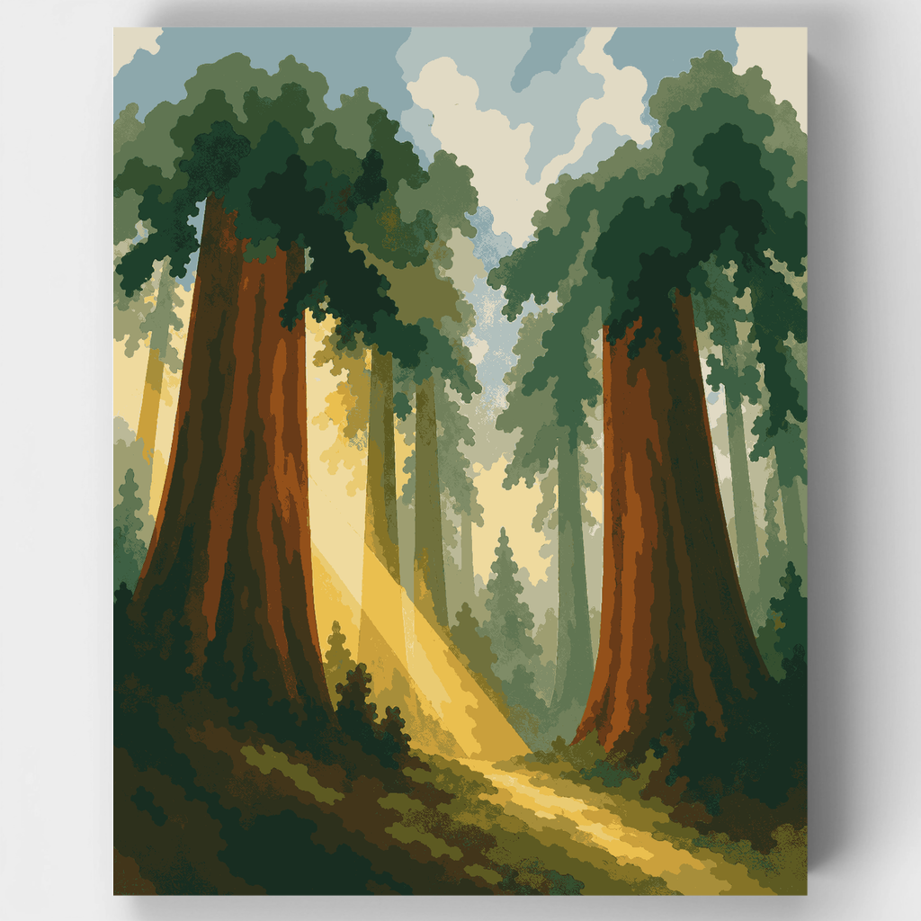 Giant Redwoods Light - Paint by Numbers Kit