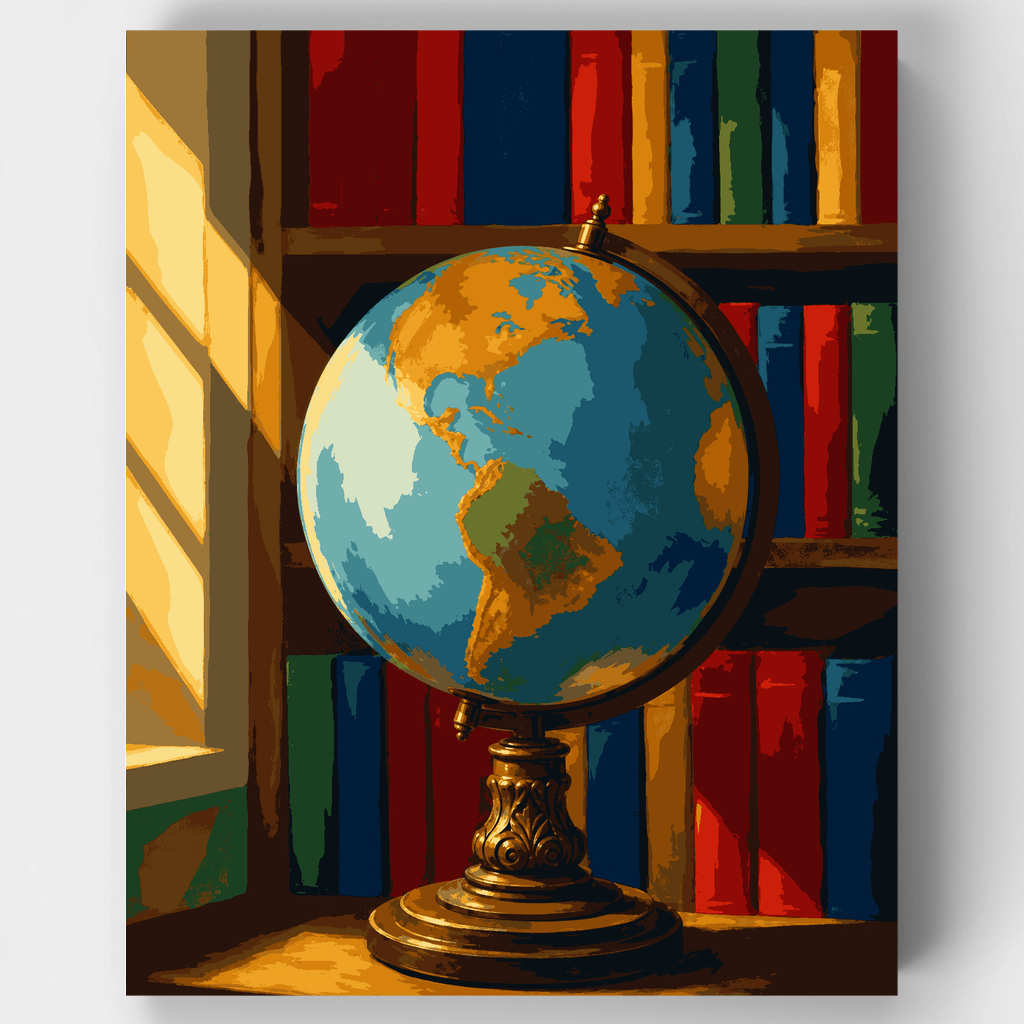 Globo y libros - Kit de pintura por números — Estándar