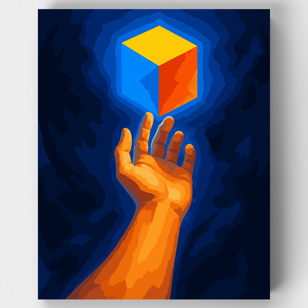 Cubo brillante en mano: Kit de pintura por números — Estándar