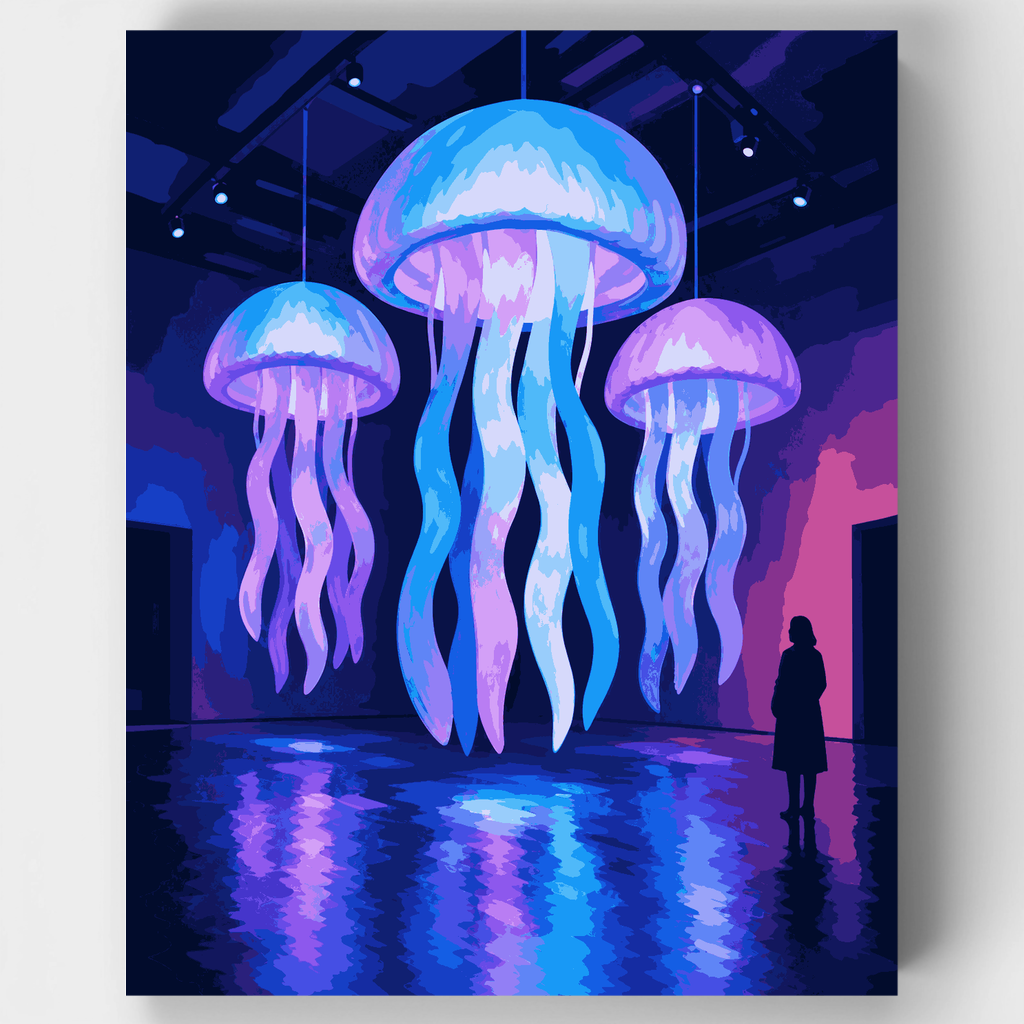 Glowing Jellyfish Gallery - Paint by Numbers Kit