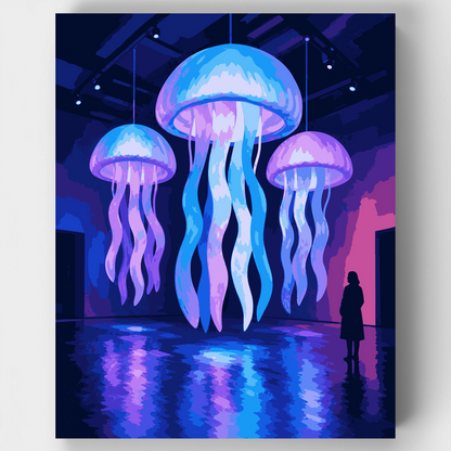 Glowing Jellyfish Gallery - Paint by Numbers Kit