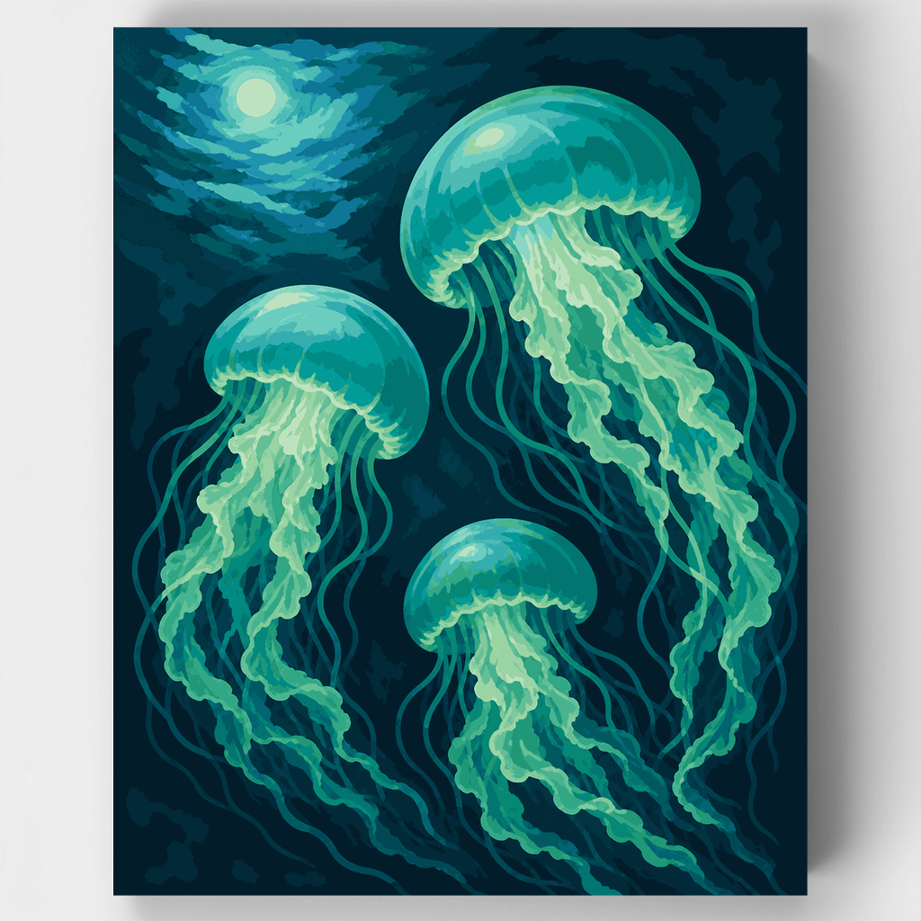 Medusa brillante de medianoche - Kit de pintura por números — Estándar