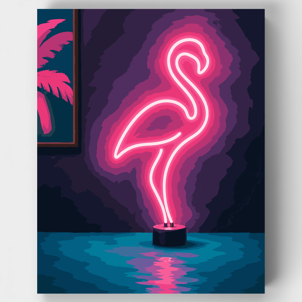 Flamenco rosa brillante - Kit de pintura por números — Estándar