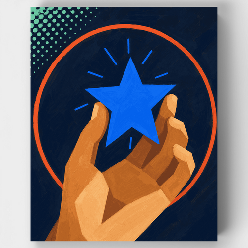 Glowing Star Hand - Paint by Numbers Kit