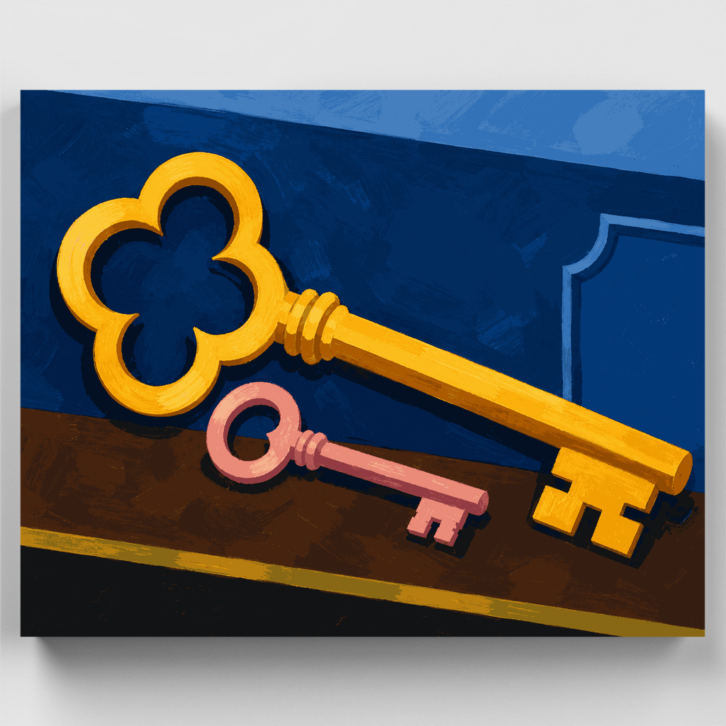 Golden Antique Keys - Paint by Numbers Kit