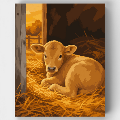 Golden Barn Calf - Paint by Numbers Kit