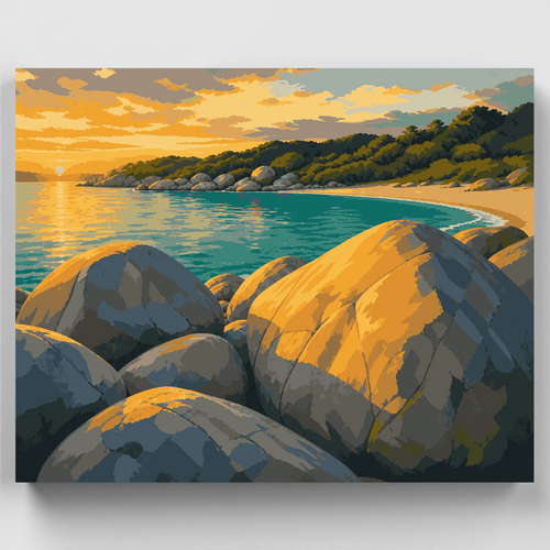 Golden Boulders at Anchorage - Paint by Numbers Kit
