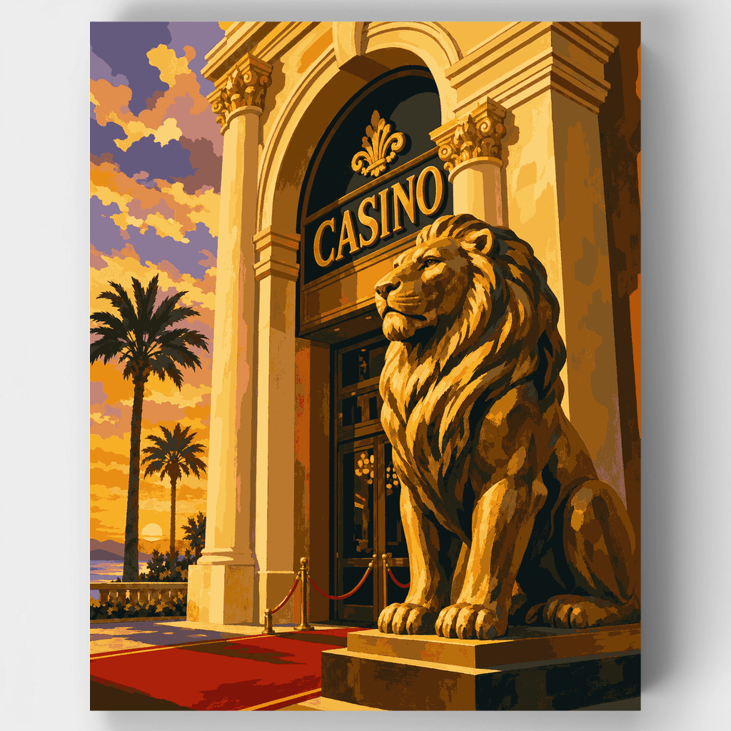 León de Casino Dorado - Kit de pintura por números — Estándar