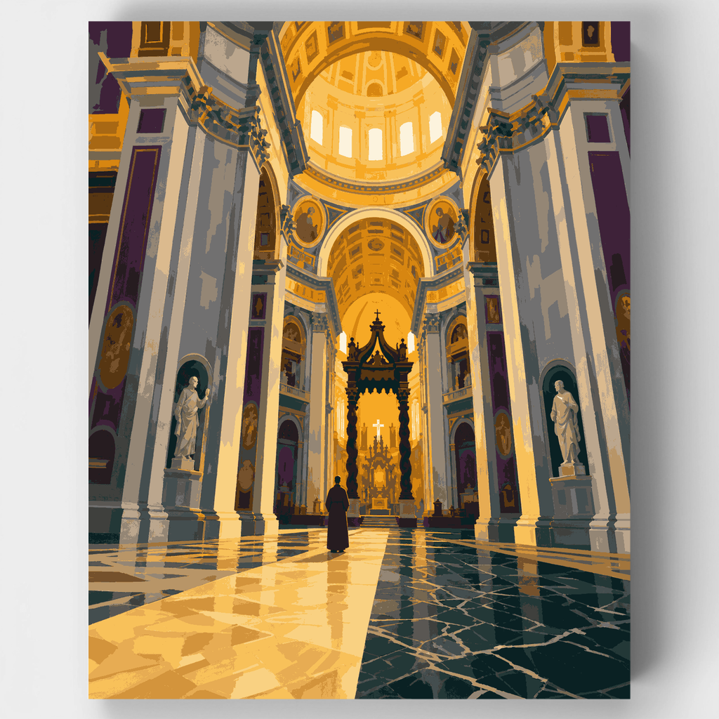 Kit de pintura por números - Nave de la Catedral Dorada — Estándar
