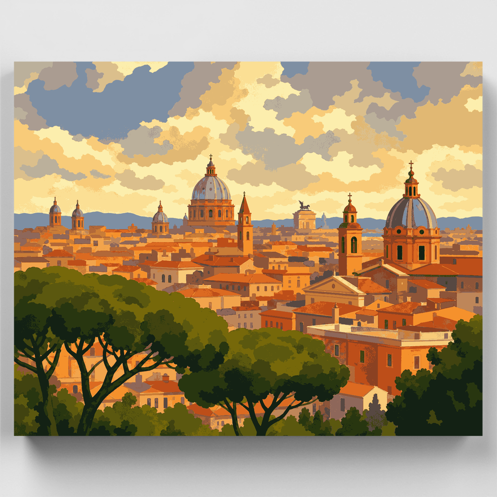 Cúpulas doradas de Roma - Kit de pintura por números — Estándar