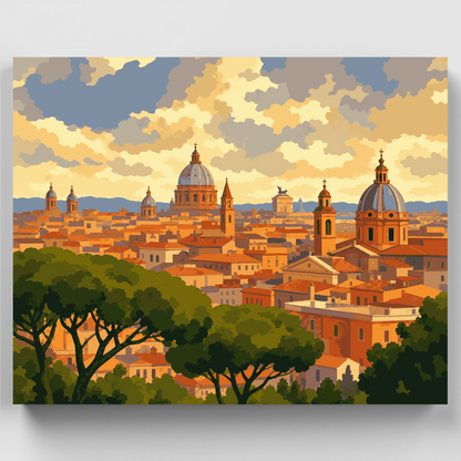 Golden Domes of Rome - Paint by Numbers Kit