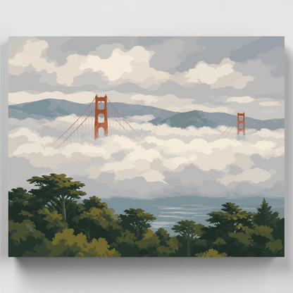 Golden Gate Above the Fog - Paint by Numbers Kit
