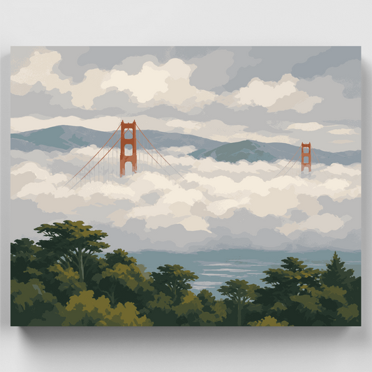 Golden Gate Above the Fog - Paint by Numbers Kit