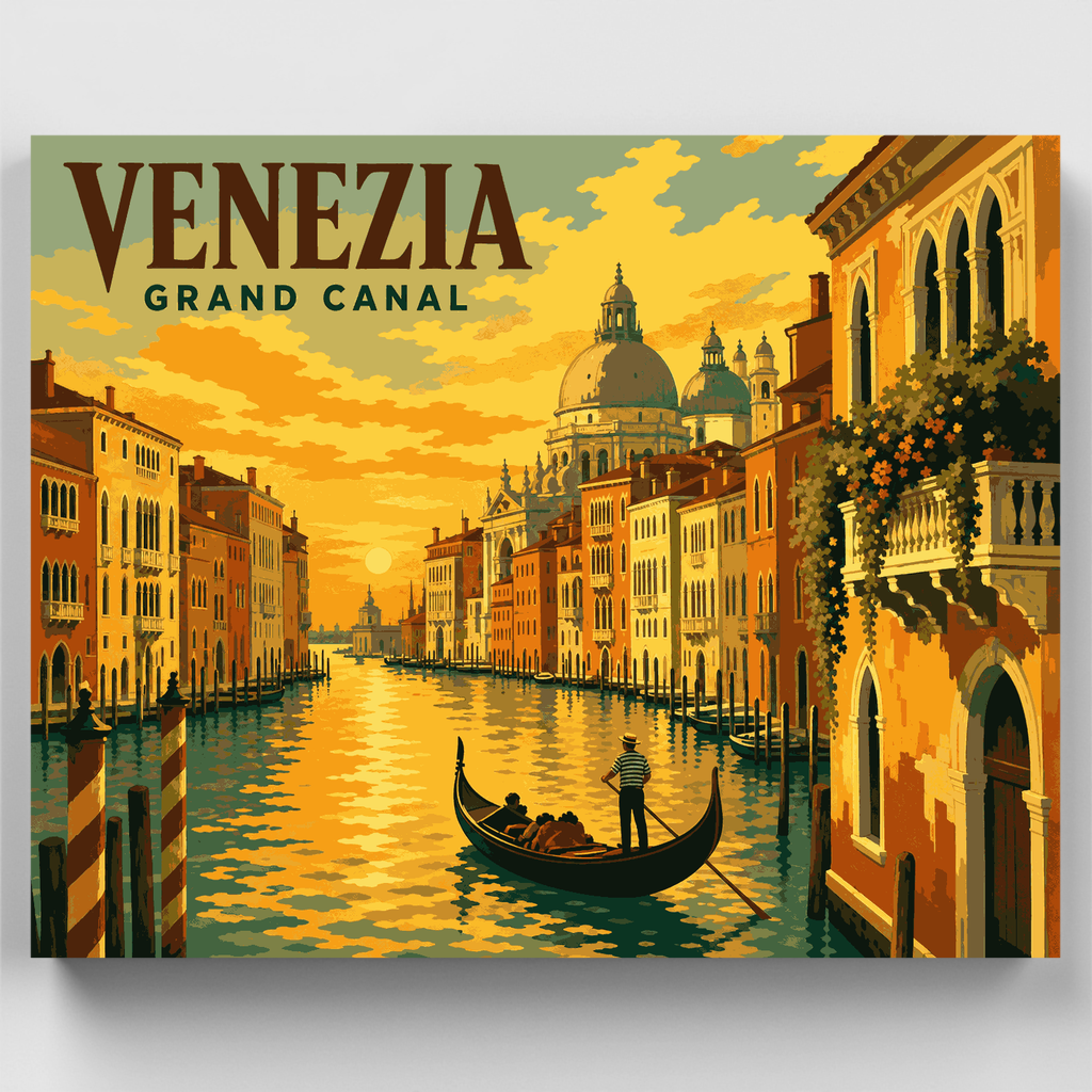 Golden Gondola Glow - Paint by Numbers Kit