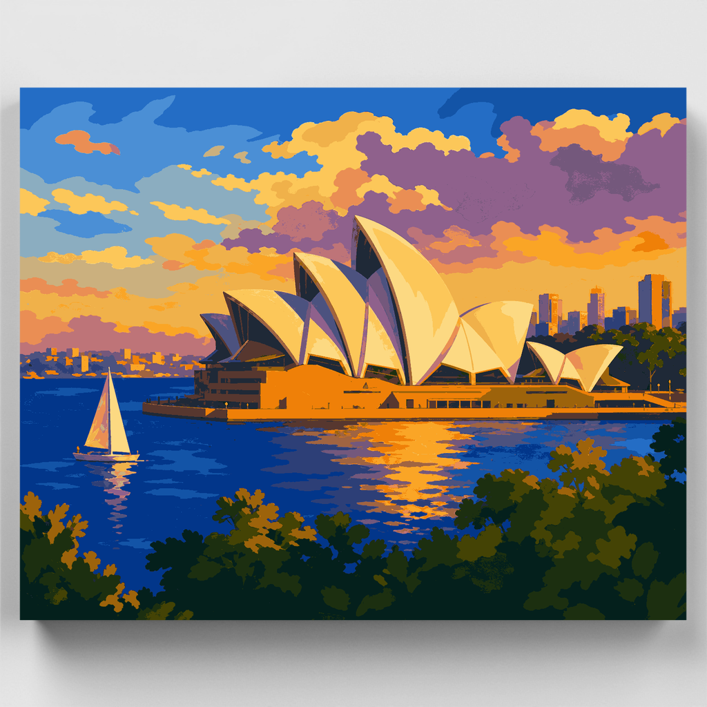 Golden Hour Opera House - Kit de pintura por números — Estándar