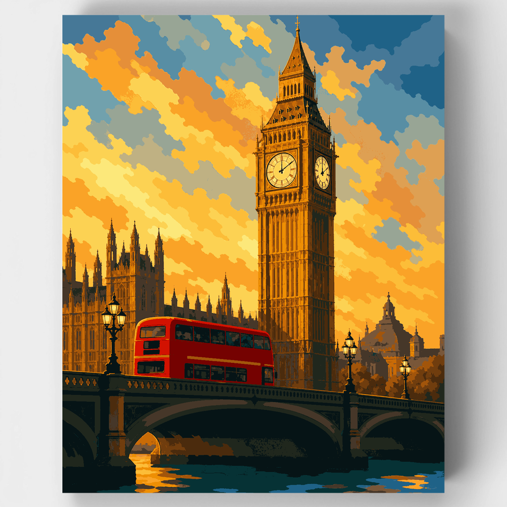 Golden Hour Over Westminster - Paint by Numbers Kit