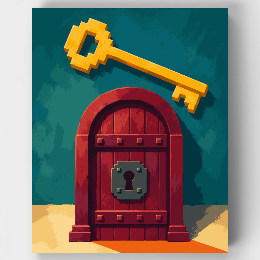 Llave y puerta dorada - Kit de pintura por números — Estándar