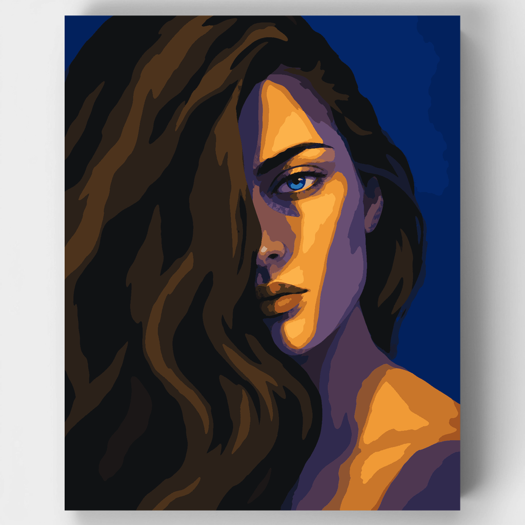 Kit de pintura por números - Retrato de luz dorada — Estándar