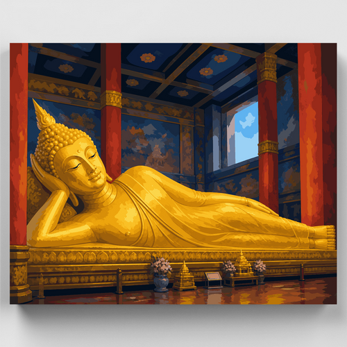 Golden Reclining Buddha - Paint by Numbers Kit