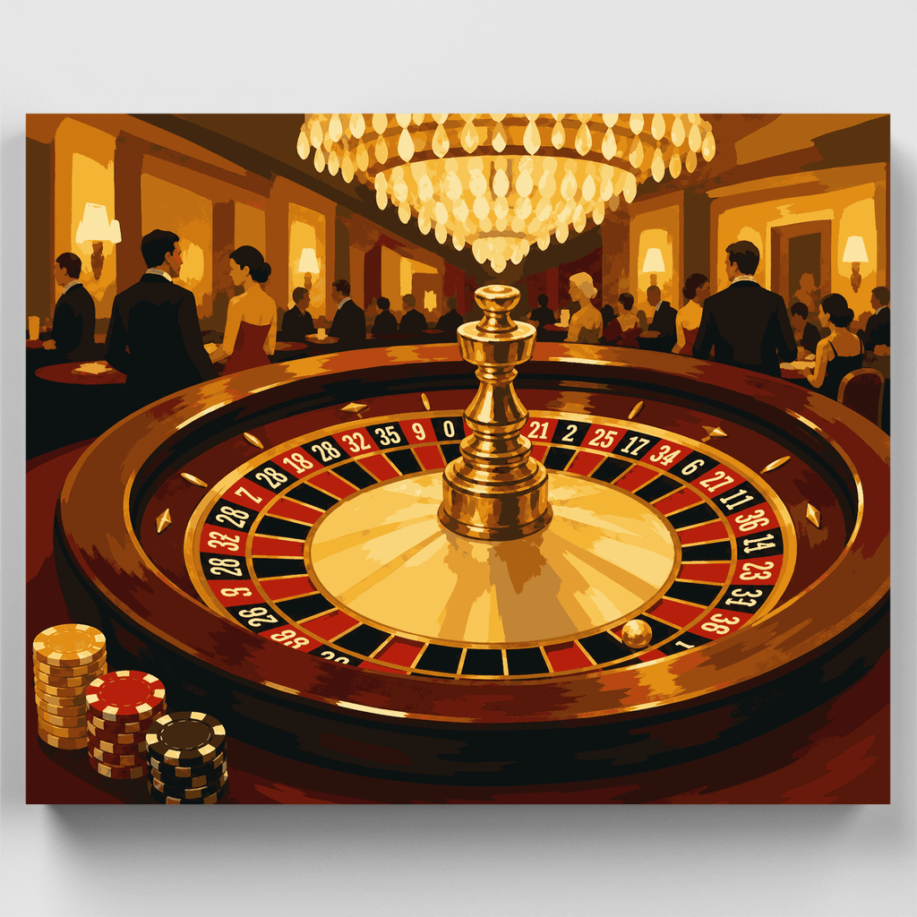 Golden Roulette Spin - Paint by Numbers Kit